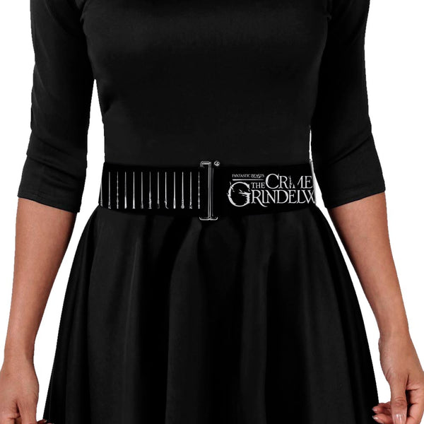 Buckle-Down Cinch Waist Belt - FANTASTIC BEASTS THE CRIMES OF GRINDELWALD 10-Wands Charcoal White