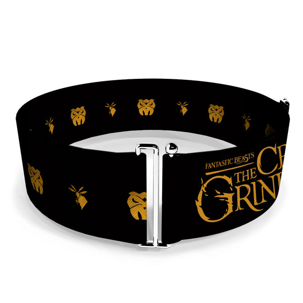 Buckle-Down Cinch Waist Belt - FANTASTIC BEASTS THE CRIMES OF GRINDELWALD Obscurus Books Icons Black Golds
