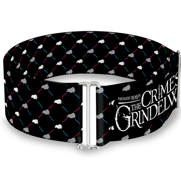 Buckle-Down Cinch Waist Belt - FANTASTIC BEASTS THE CRIMES OF GRINDELWALD Baby Niffler Monogram Black Silver Pink Blue