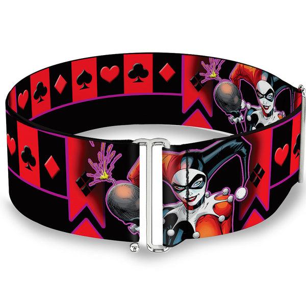 Buckle-Down Cinch Waist Belt - HARLEY QUINN Bomb Poses Suits Black Purple Red