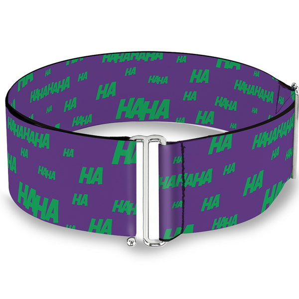 Buckle-Down Cinch Waist Belt - Joker Cards Flower HAHAHA Purple Green Yellow White