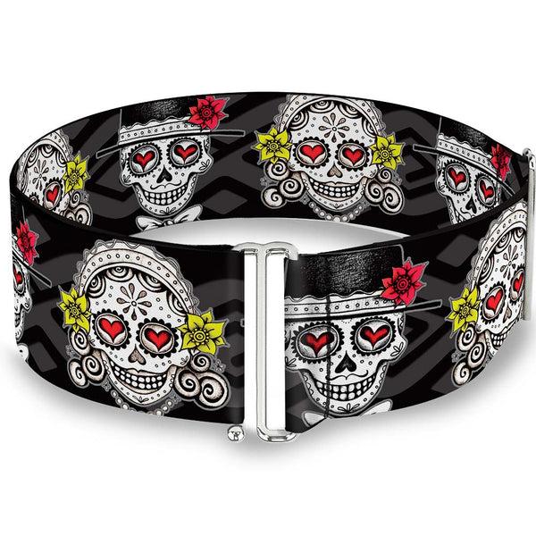 Buckle-Down Cinch Waist Belt - Los Novios Black Gray White Multi Color