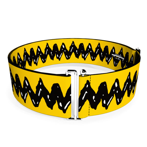 Buckle-Down Cinch Waist Belt - Peanuts 75th Anniversary Charlie Brown Zig Zag Stripe Yellow/Black