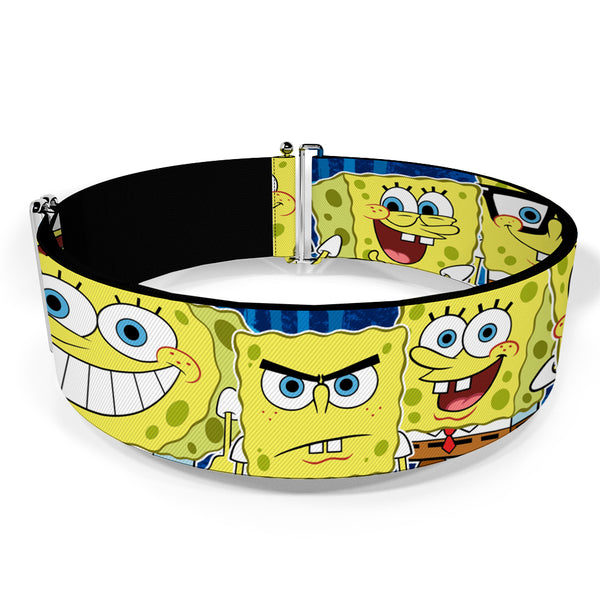 Buckle-Down Cinch Waist Belt - SpongeBob Expressions Stripe Blue