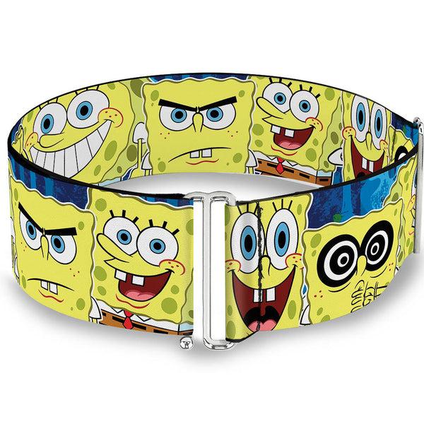 Buckle-Down Cinch Waist Belt - SpongeBob Expressions Stripe Blue
