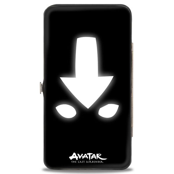 Buckle-Down Hinged Wallet - Avatar The Last Airbender Aang Meditating Pose + Glowing Arrow Eyes Black White