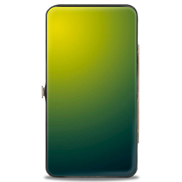Buckle-Down Hinged Wallet - Batman Flying Over Joker Rain Scene Yellow Green Blue Fade Black
