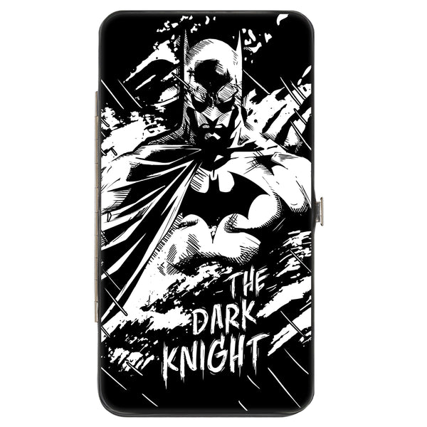 Buckle-Down Hinged Wallet - Batman THE DARK KNIGHT + Joker HA HA Smiling Sketch Poses Black/White