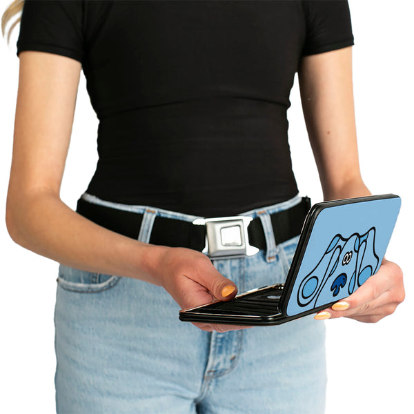 Buckle-Down Hinged Wallet - Blue's Clues Blue Face + Paw Print Blues