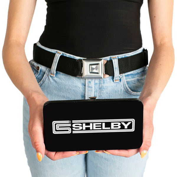 Buckle-Down Hinged Wallet - Carroll Shelby CS SHELBY Racing Logo Block Black White
