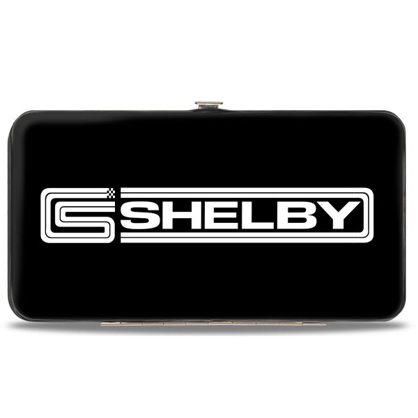 Buckle-Down Hinged Wallet - Carroll Shelby CS SHELBY Racing Logo Block Black White