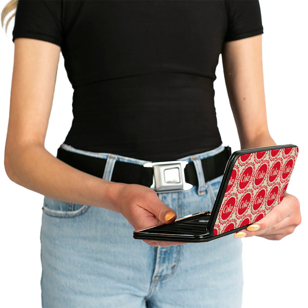 Buckle-Down Hinged Wallet - Coca-Cola COKE Bottle Caps Collage White/Red