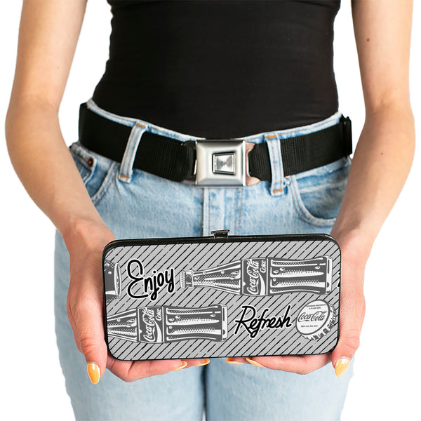Buckle-Down Hinged Wallet - Coca-Cola ENJOY REFRESH Can And Bottle Grays/White/Black