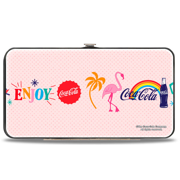 Buckle-Down Hinged Wallet - Coca-Cola ENJOY Vibrant Icons Collage Pinks/Multi Color