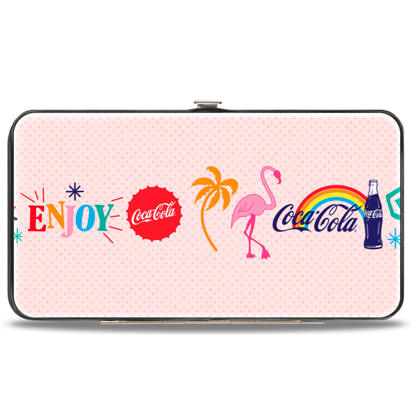 Buckle-Down Hinged Wallet - Coca-Cola ENJOY Vibrant Icons Collage Pinks/Multi Color