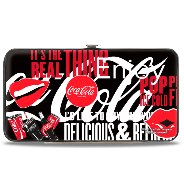 Buckle-Down Hinged Wallet - Coca-Cola IT'S THE REAL THING Collage Black/Red/White