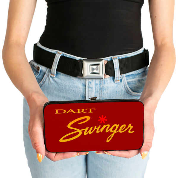 Buckle-Down Hinged Wallet - Dodge DART SWINGER Script Reds Yellow-Fade