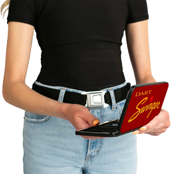 Buckle-Down Hinged Wallet - Dodge DART SWINGER Script Reds Yellow-Fade