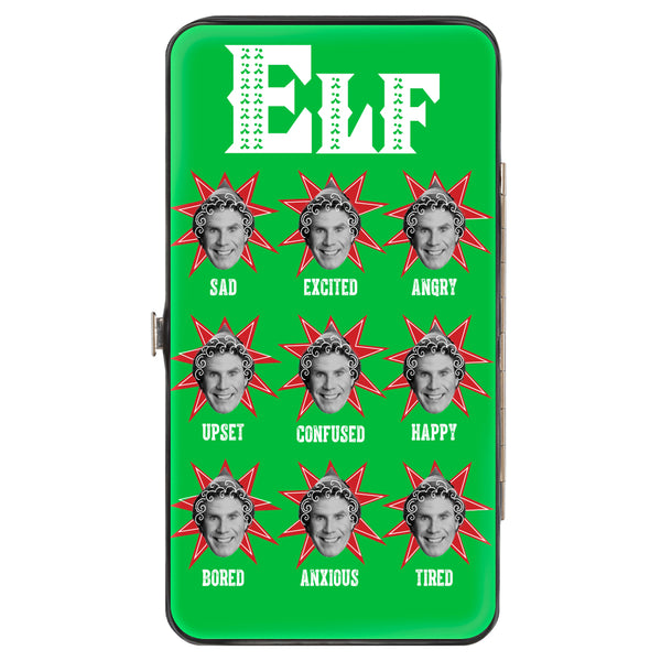 Buckle-Down Hinged Wallet - Elf Buddy The Elf Mood Expressions Green/White/Red