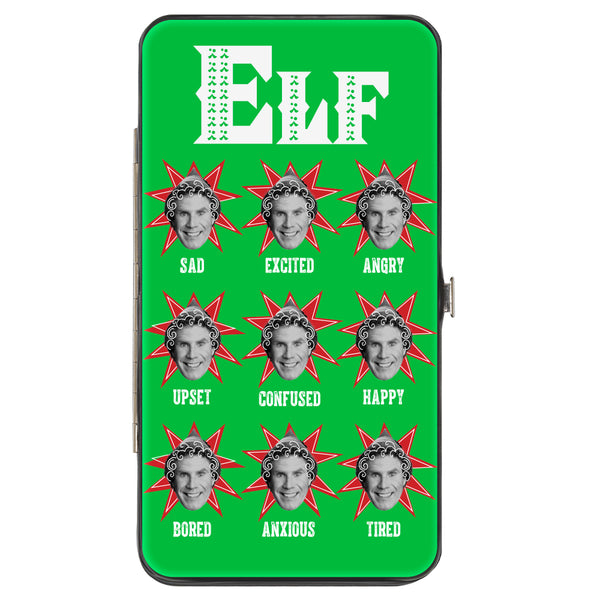 Buckle-Down Hinged Wallet - Elf Buddy the Elf Mood Expressions Green/White/Red