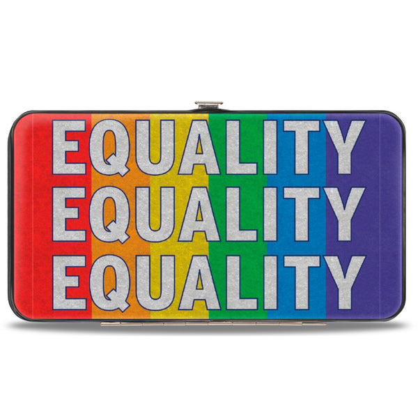 Buckle-Down Hinged Wallet - EQUALITY Blocks Rainbow Blue White