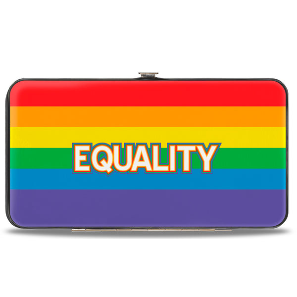 Buckle-Down Hinged Wallet - EQUALITY Stripe Rainbow White