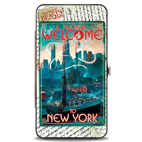 Buckle-Down Hinged Wallet - FANTASTIC BEAST AND WHERE TO FIND THEM Ship Post Card A MAGICAL WELCOME TO NEW YORK