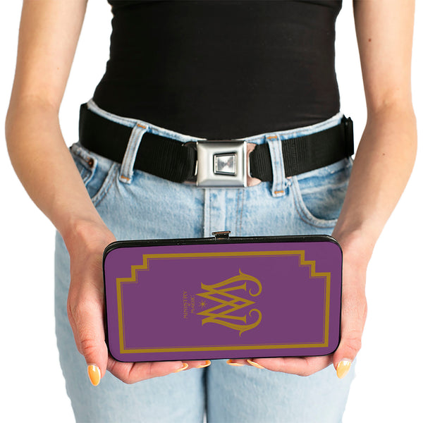 Buckle-Down Hinged Wallet - Fantastic Beasts The Crimes Of Grindelwald MINISTRY OF MAGIC Icon + VISITOR Pass Purple Gold Multi Color