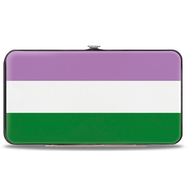 Buckle-Down Hinged Wallet - Flag Genderqueer Lavender White Green