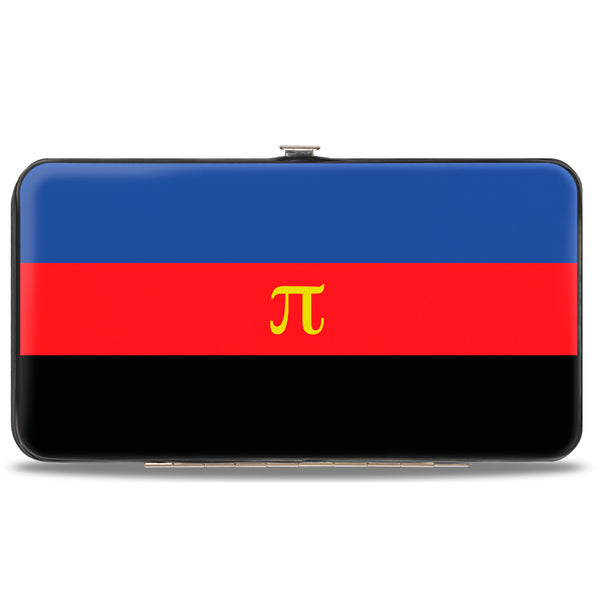 Buckle-Down Hinged Wallet - Flag Polyamorous Pi Symbol Blue Red Black Yellow