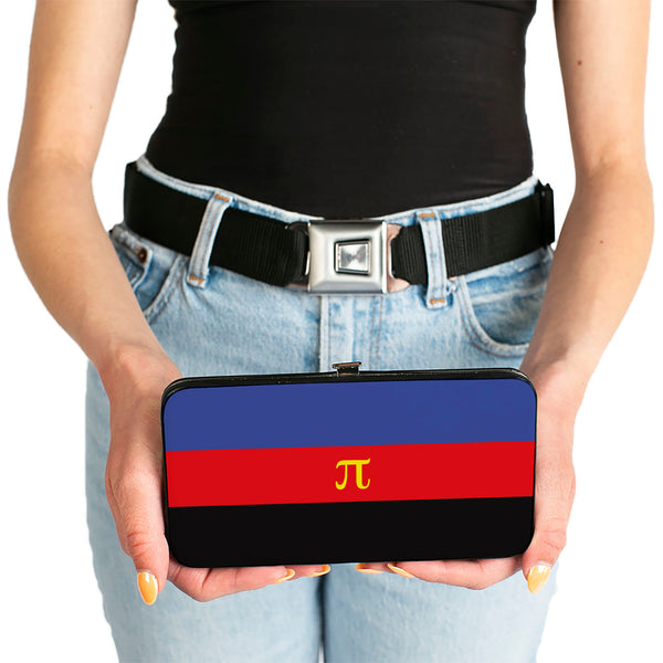 Buckle-Down Hinged Wallet - Flag Polyamorous Pi Symbol Blue Red Black Yellow