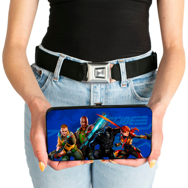 Buckle-Down Hinged Wallet - GI Joe Unit Agents Group Pose And Logo Blues