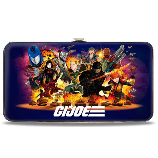 Buckle-Down Hinged Wallet - GI Joe Universe Agents Explosion Group Pose And Logo Blue