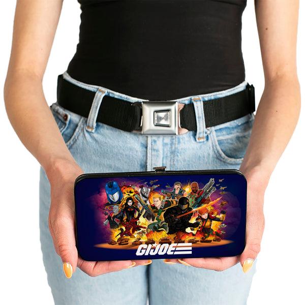 Buckle-Down Hinged Wallet - GI Joe Universe Agents Explosion Group Pose And Logo Blue