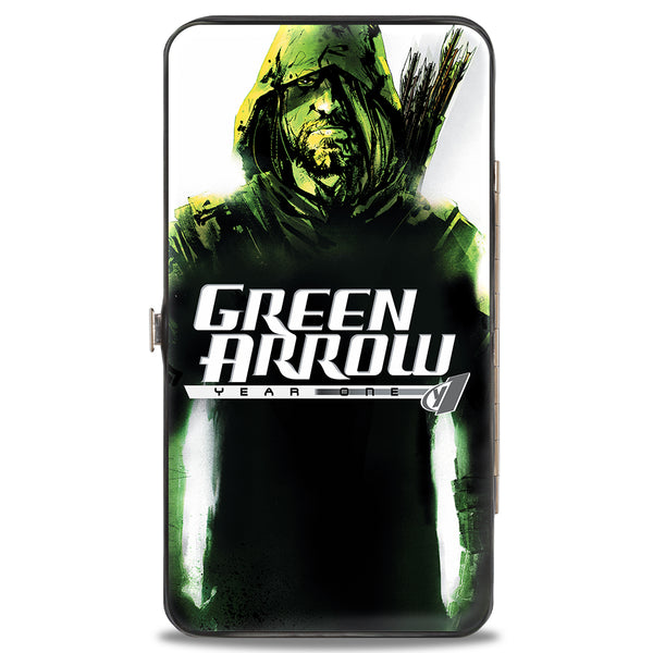 Buckle-Down Hinged Wallet - Green Arrow Shooting Pose + Year One Cover Pose White