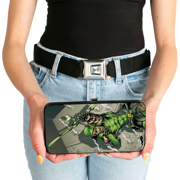 Buckle-Down Hinged Wallet - Green Arrow Shooting Pose + Year One Cover Pose White