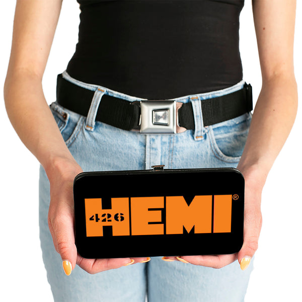 Buckle-Down Hinged Wallet - HEMI 426 Logo2 Black White Orange