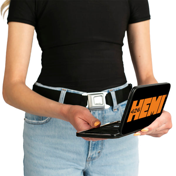Buckle-Down Hinged Wallet - HEMI 426 Logo2 Black White Orange