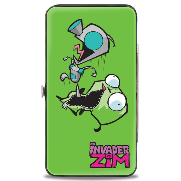 Buckle-Down Hinged Wallet - INVADER ZIM GIR Pose And Title Logo + GIR And Costume Pose Green
