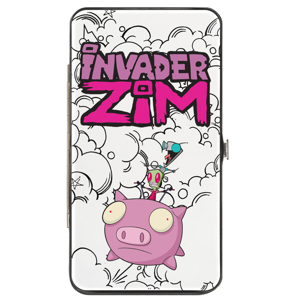 Buckle-Down Hinged Wallet - INVADER ZIM Zim & GIR and Piggy Doddles White/Black