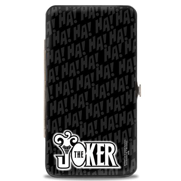 Buckle-Down Hinged Wallet - Joker Wine Pose Sketch + THE JOKER Logo HA HA Black Grays White