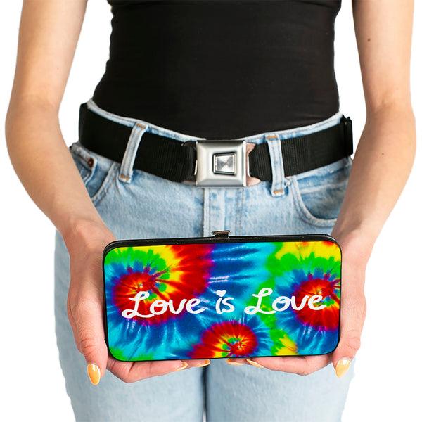 Buckle-Down Hinged Wallet - LOVE IS LOVE BD Tie Dye White