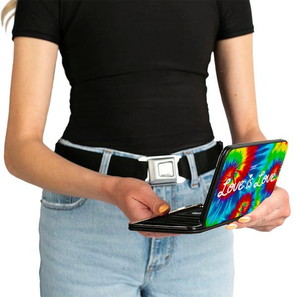 Buckle-Down Hinged Wallet - LOVE IS LOVE BD Tie Dye White