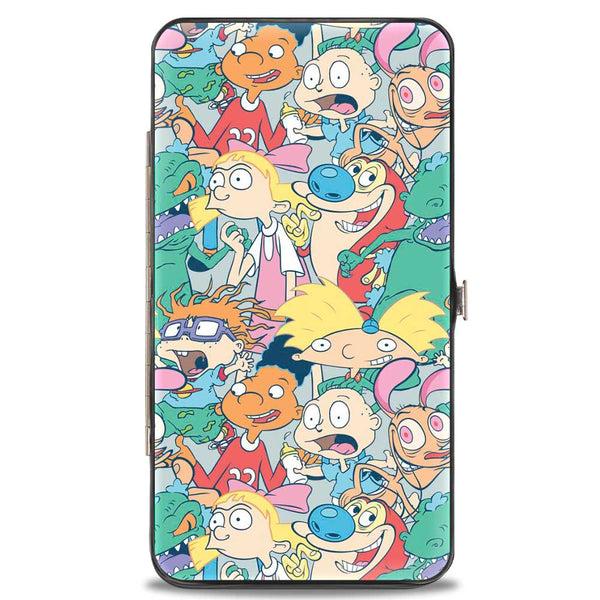 Buckle-Down Hinged Wallet - Nick Rewind 90'S KID 8-Character Mash Up Collage