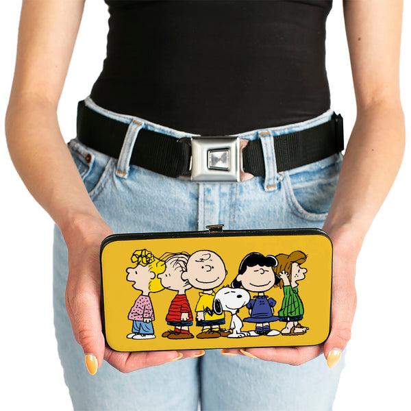 Buckle-Down Hinged Wallet - Peanuts Gang Close-Up Group Pose Golden Yellow