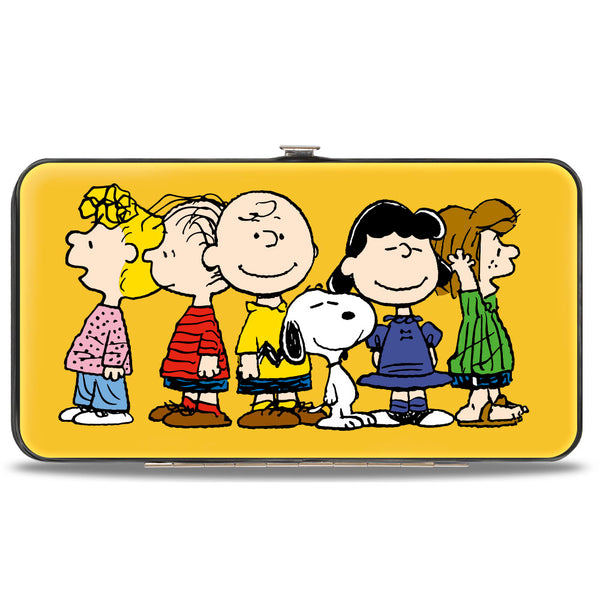 Buckle-Down Hinged Wallet - Peanuts Gang Close-Up Group Pose Golden Yellow