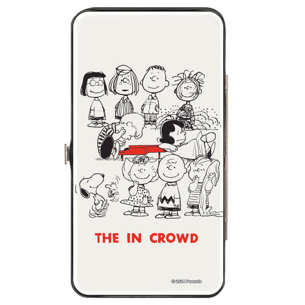 Buckle-Down Hinged Wallet - Peanuts Gang THE IN CROWD Group Pose White/Black/Red
