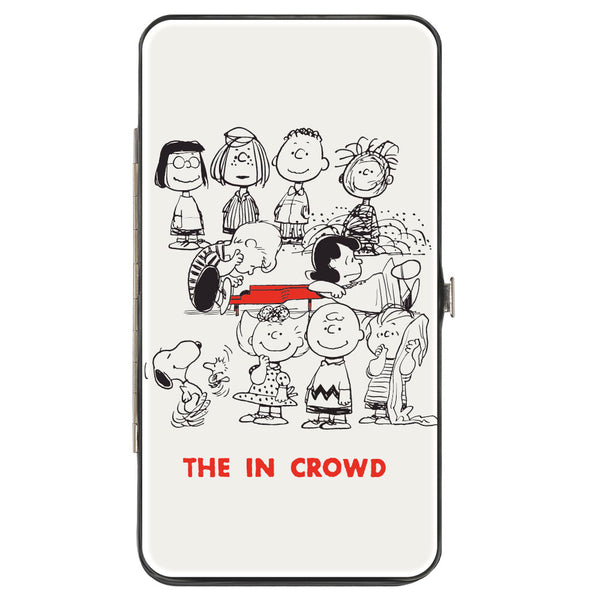 Buckle-Down Hinged Wallet - Peanuts Gang THE IN CROWD Group Pose White/Black/Red