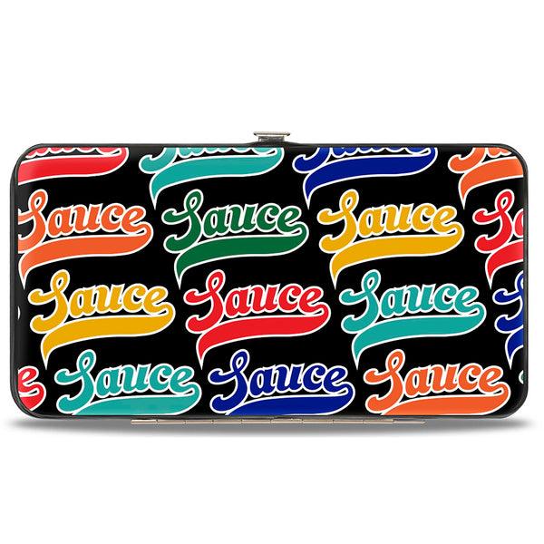 Buckle-Down Hinged Wallet - SAUCE Baseball Script Black/Multi Color