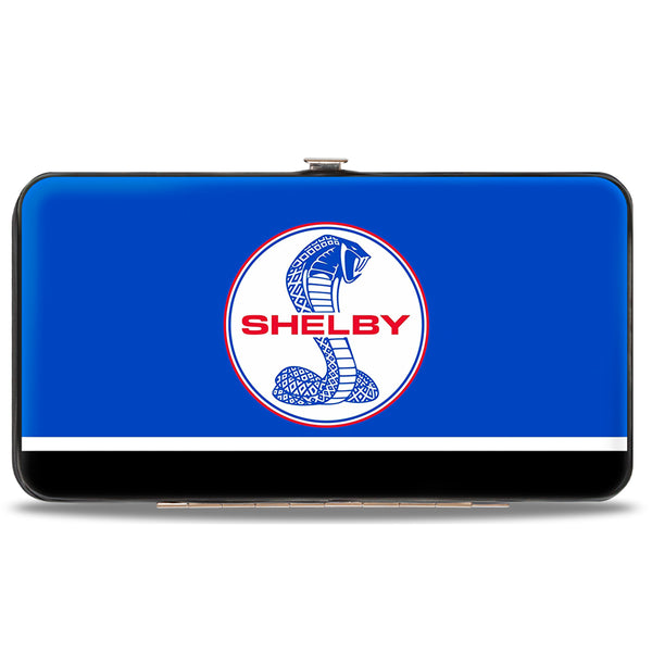 Buckle-Down Hinged Wallet - SHELBY Tiffany Split Stripe Blue Red White Black